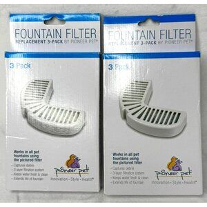 2 Packages Pioneer Pet Fountain Filter 3-Pack Pet Water Fountains 3002